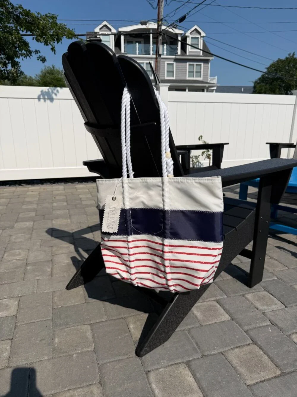 NWT Maine Seabags Red Mariner Stripe Handbag Tote BESTSELLER